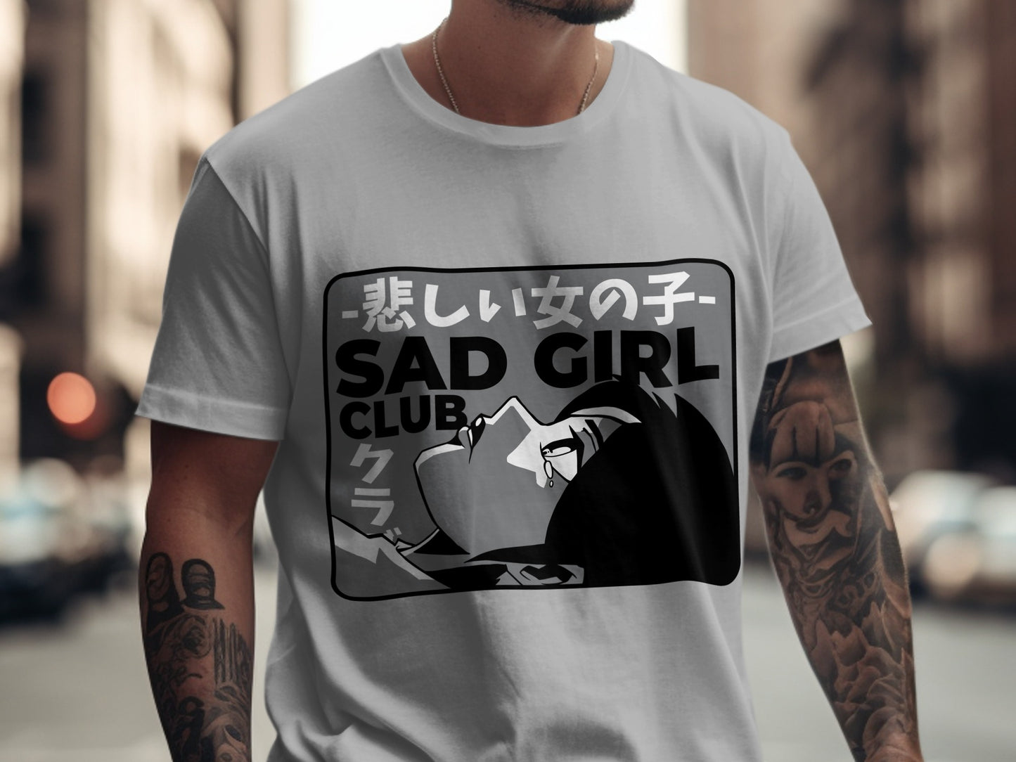 Sad Girl Club Anime Design Graphic Tee