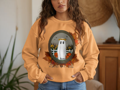 Fall Season Ghost Graphic Autumn Soul Sweatshirt