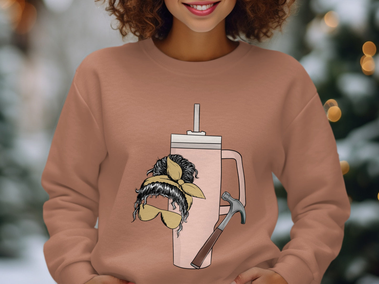 Hilarious Hammer Mustache Design Sweatshirt for Adults