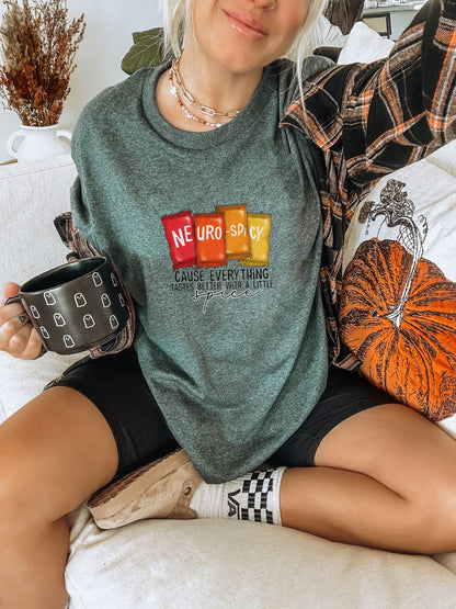 Spicy Graphic Tee with Flavor Quote Perfect for Casual Days