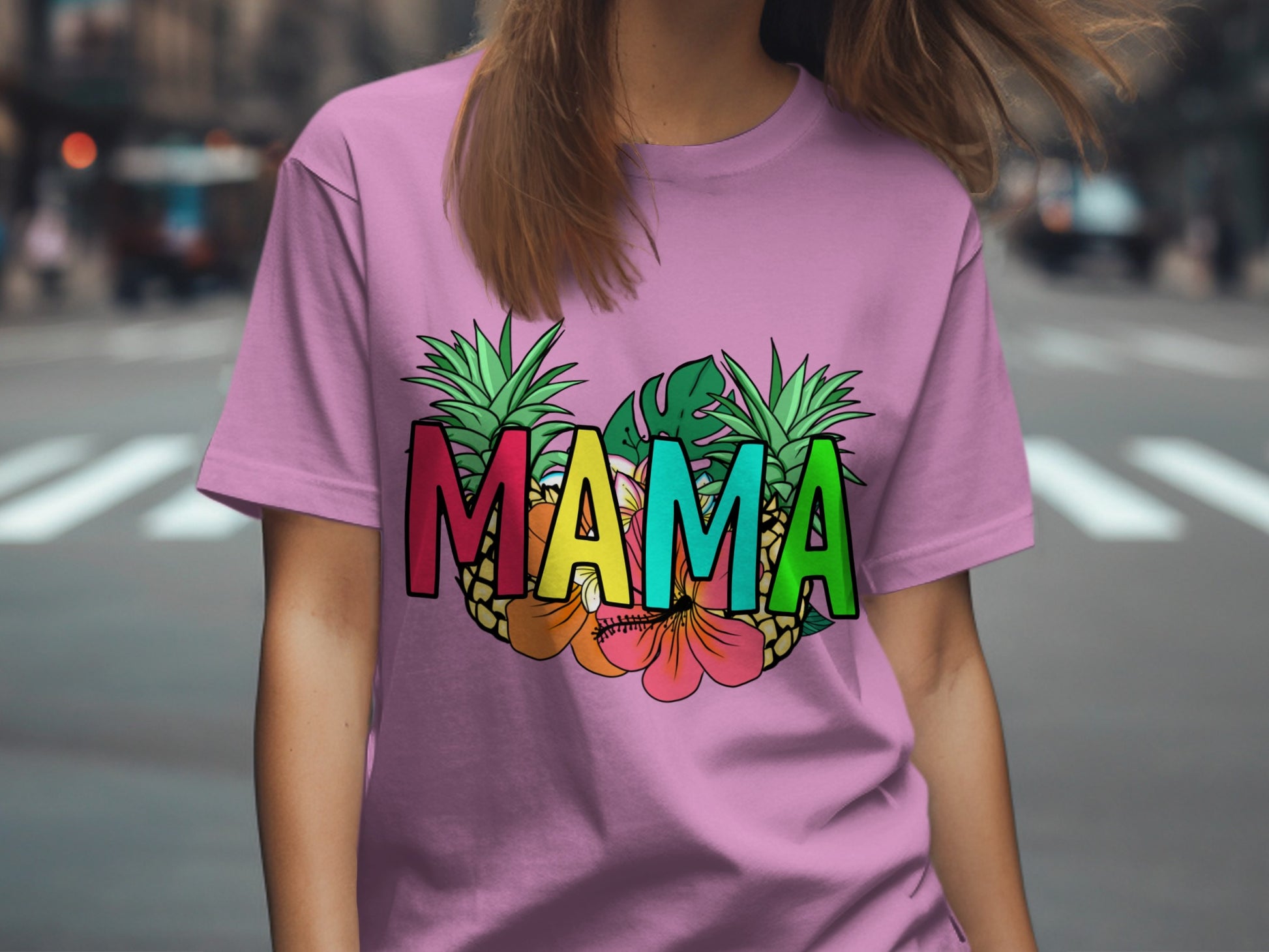 Colorful Mama Graphic Print Short Sleeve Shirt