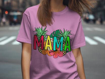 Colorful Mama Graphic Print Short Sleeve Shirt