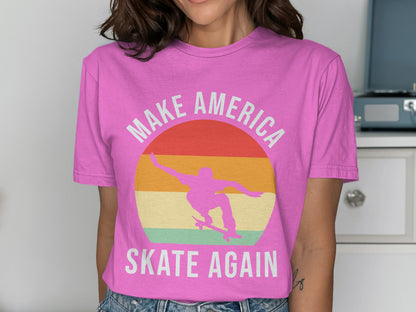 Make America Skate Again Pink Graphic Tee