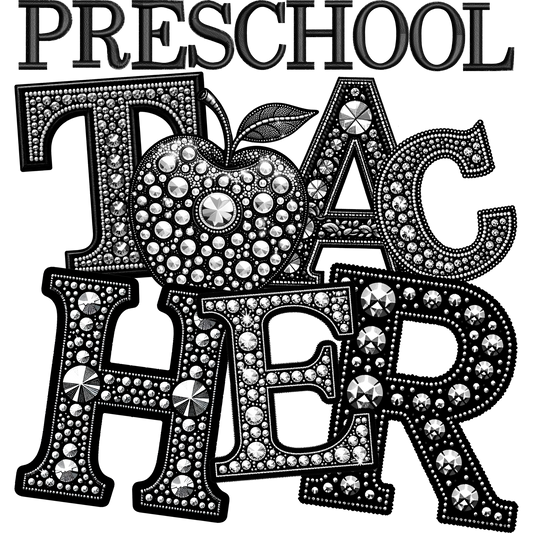 Preschool Teacher Rhinestone Design Shirt