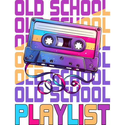 Retro Colorful Cassette Tape Old School Playlist Poster