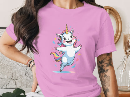 Adorable Happy Unicorn Graphic Tee for Magical Moments