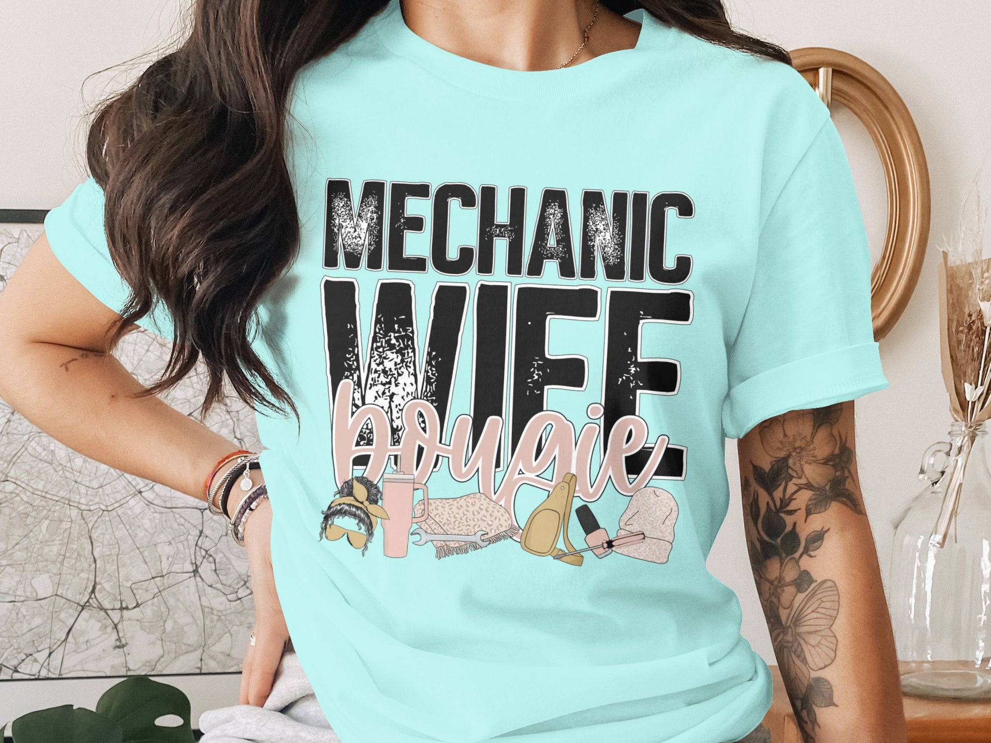 Mechanic Wife Bougie Graphic Tee Shirt