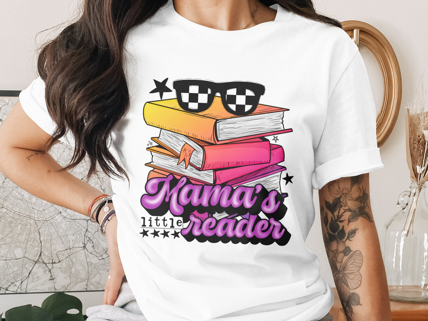 Mama's Little Reader Fun Graphic T-Shirt