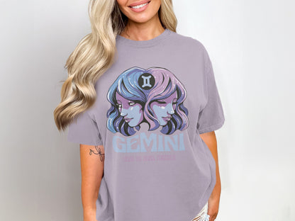 Gemini Zodiac Sign T-shirt Artistic Twin Faces Shirt