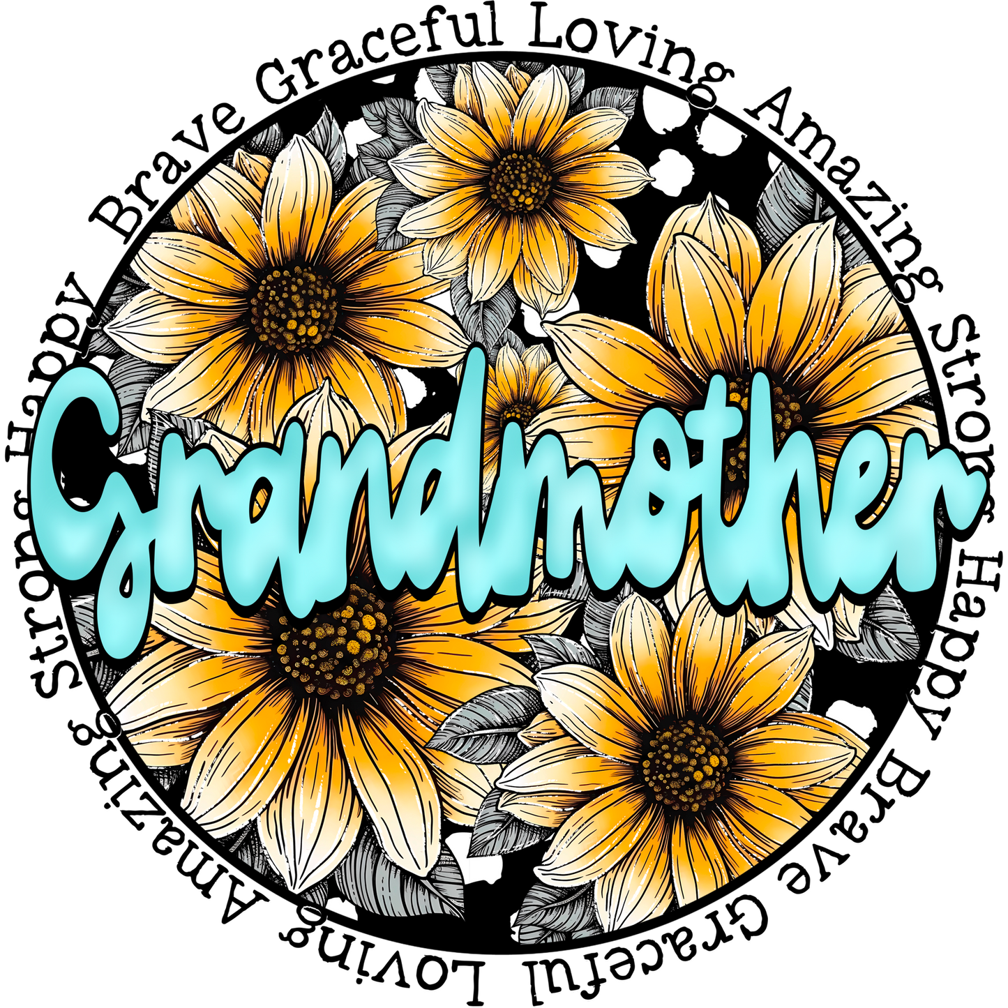 Grandmother Sunflower Floral Decorative Art