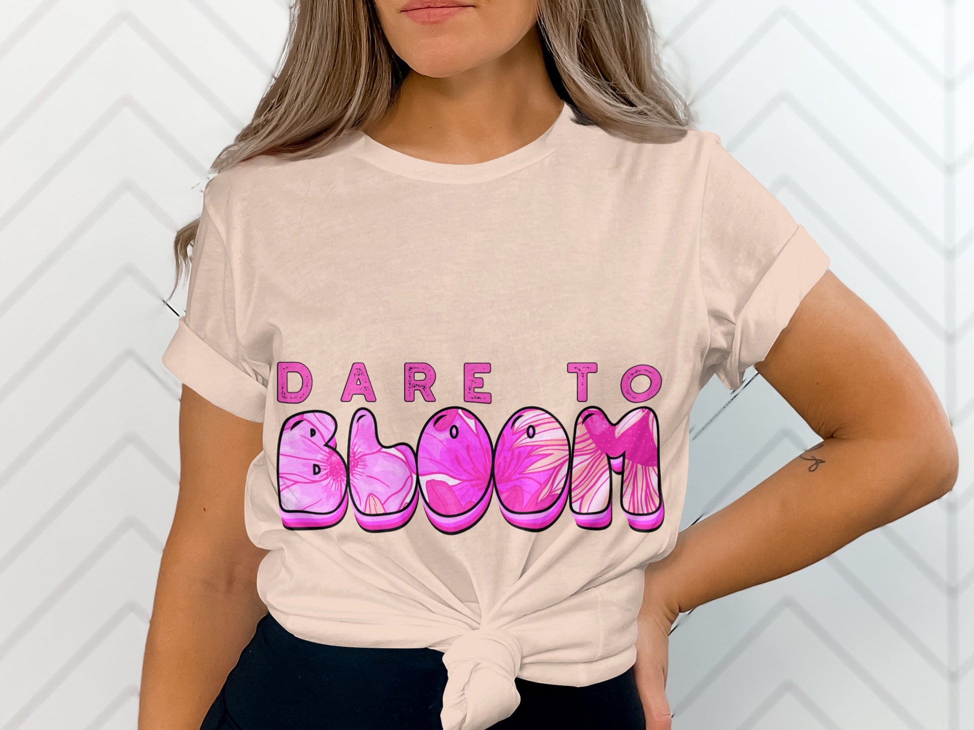 Dare to Bloom Graphic T-Shirt with Bold Femininity