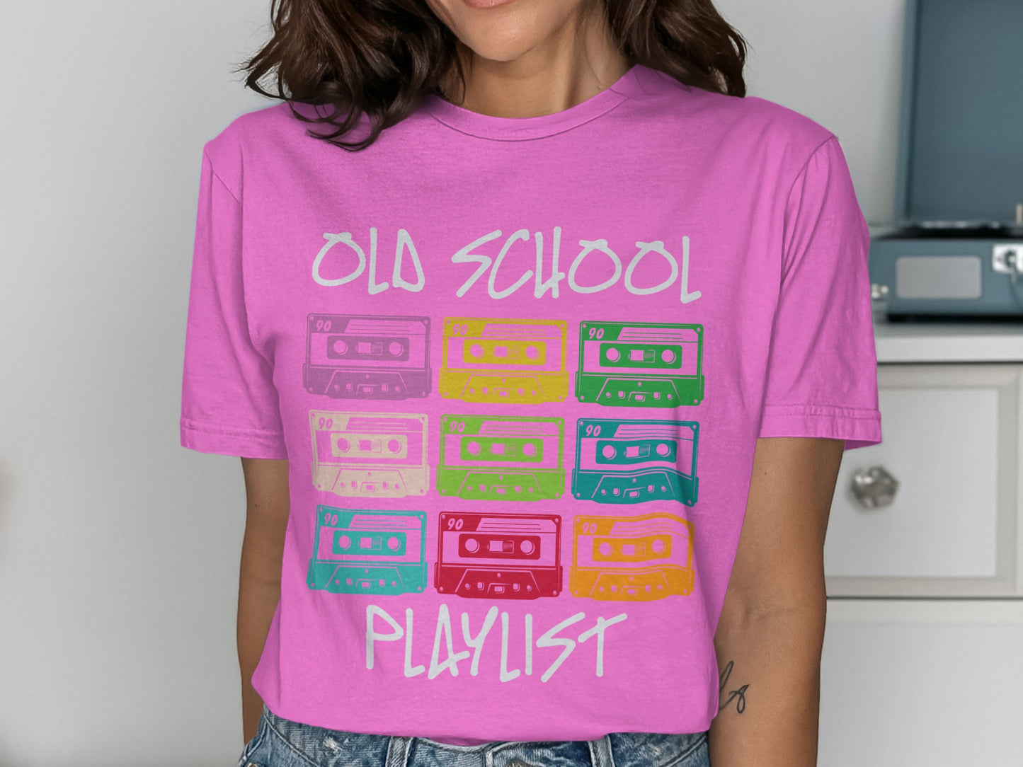 Old School Playlist Retro Cassette Graphic Tee