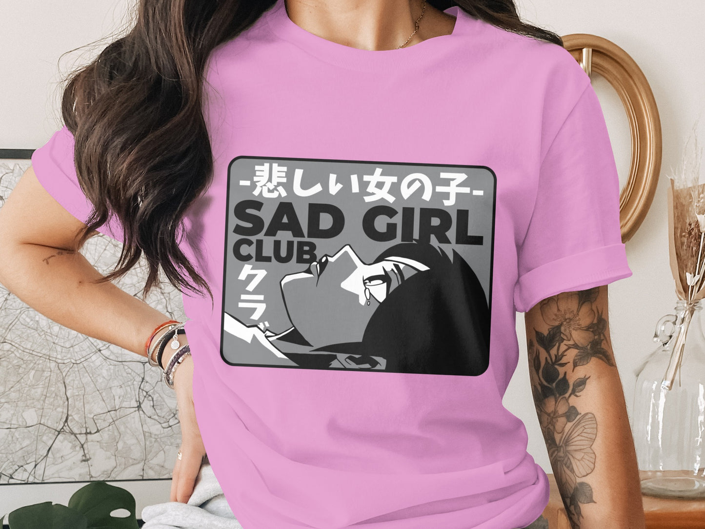 Sad Girl Club Japanese Graphic T-Shirt