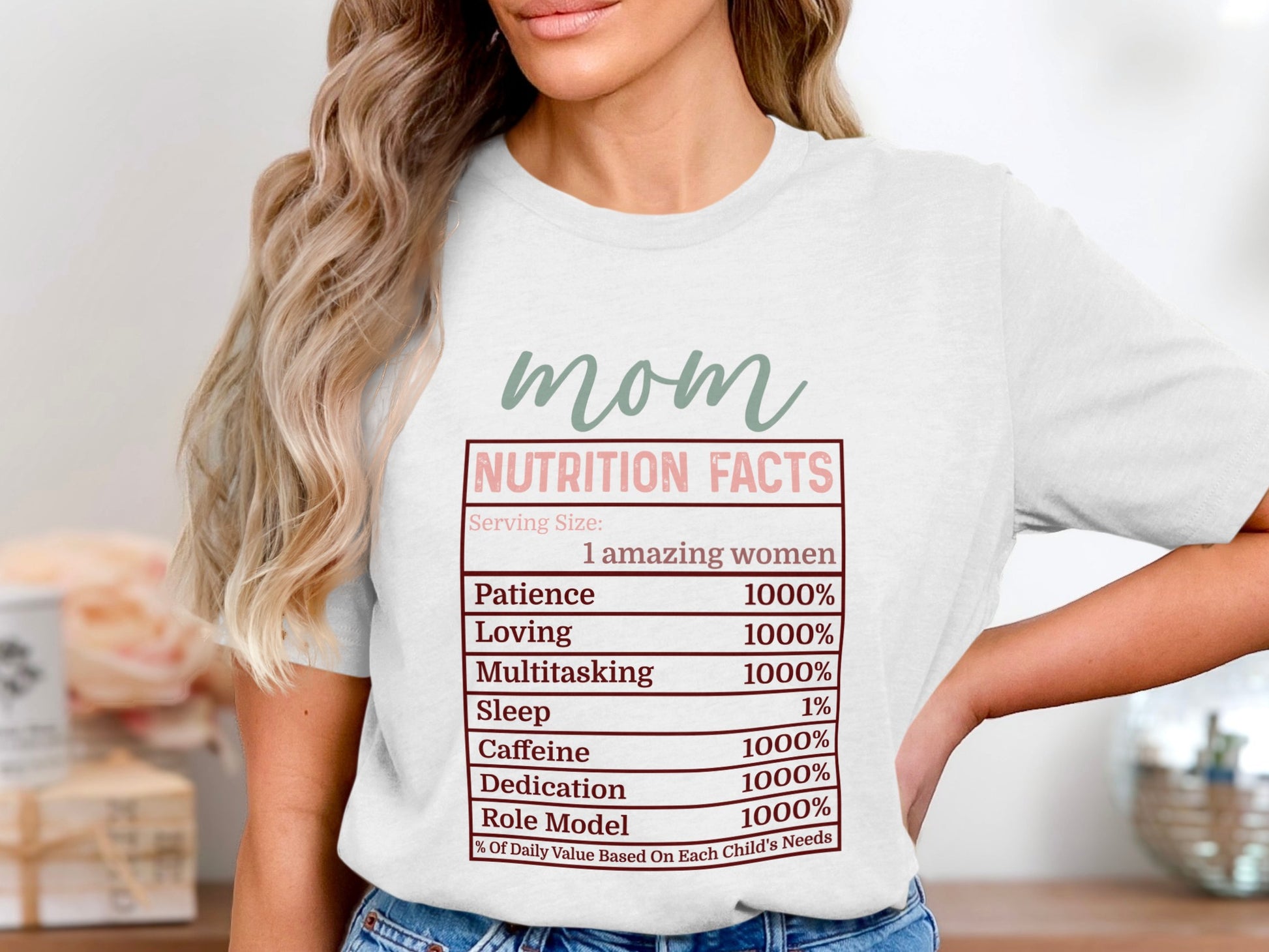 Funny Mom Nutrition Facts T-Shirt Mother's Day Shirt