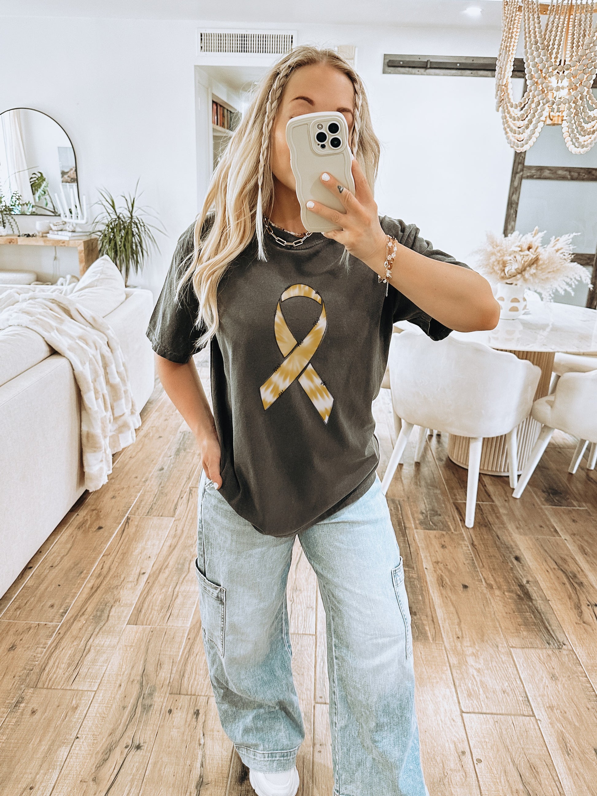 Yellow Ribbon Graphic Tee for Casual Wear
