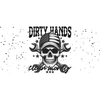 Dirty Hands Clean Money Skull Mechanic Art Decal