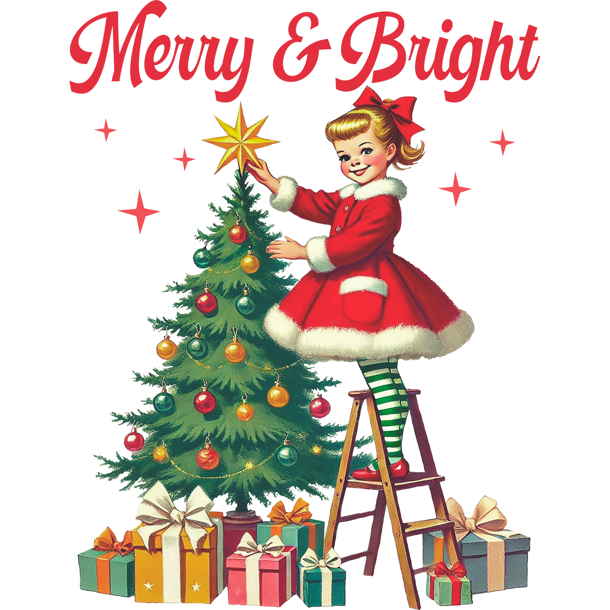 Merry and Bright Christmas Scene with Tree product