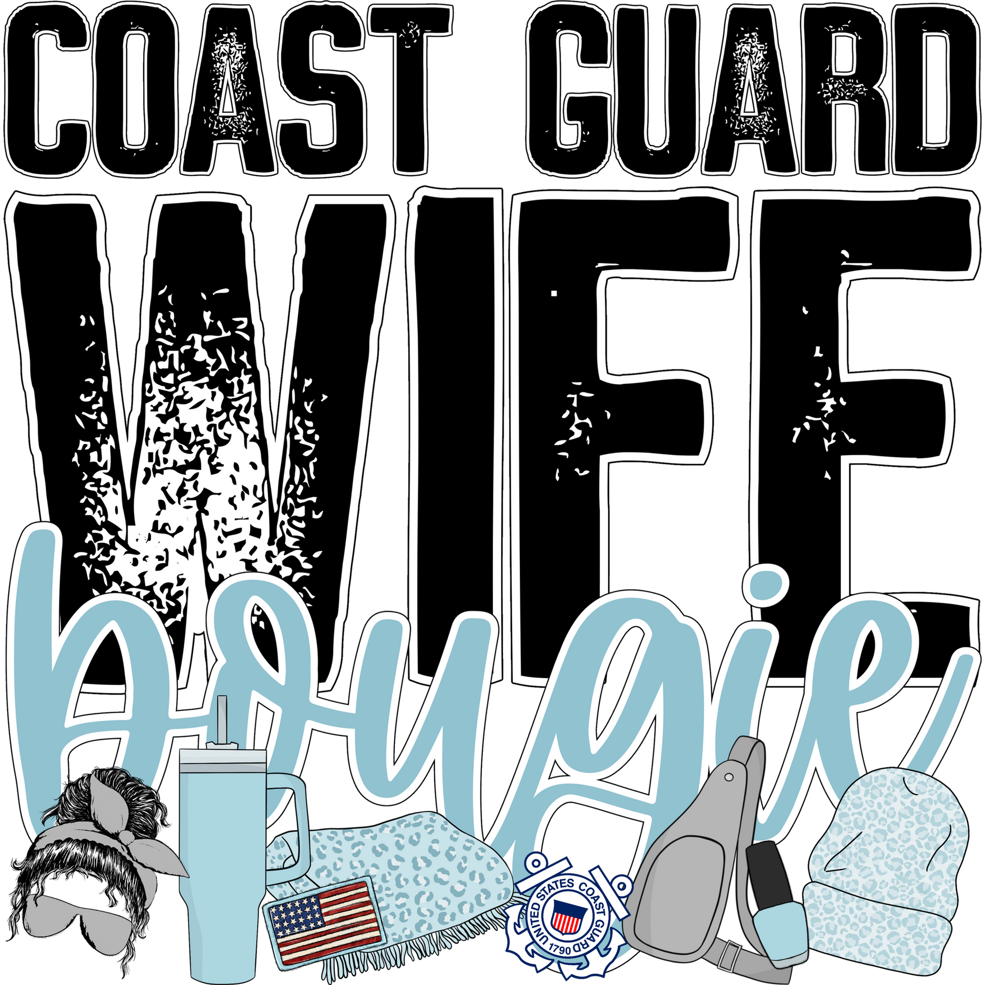 Coast Guard Wife Bougie Display Sign Decor Gift
