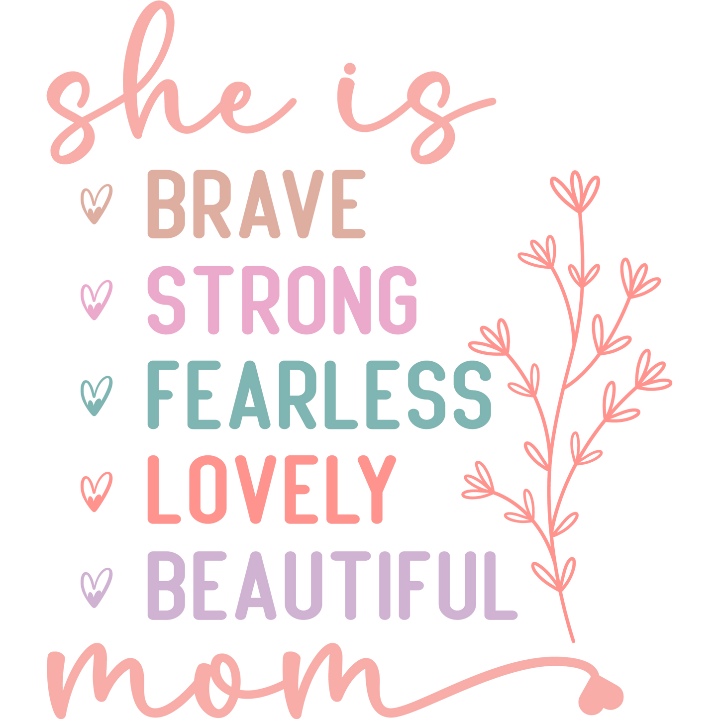 Empowering Brave Strong Fearless Lovely Beautiful Mom Poster