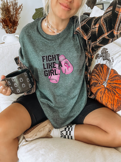 Fight Like a Girl Boxing Gloves Graphic Tee