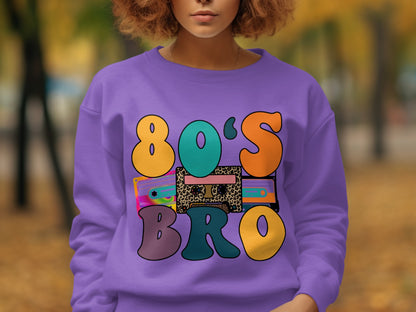 80's Bro Colorful Graphic Pullover Sweater