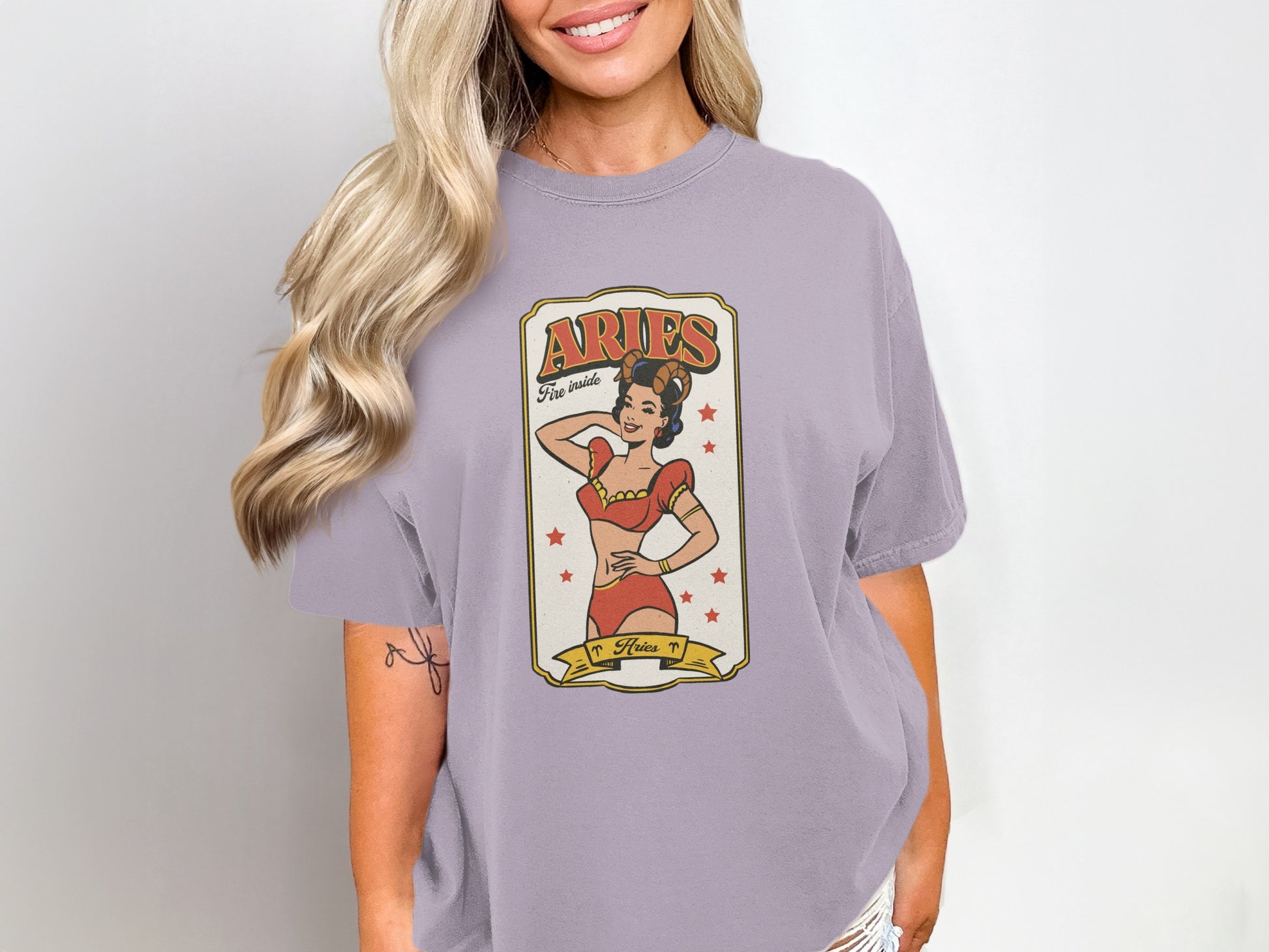 Aries Zodiac Sign Retro Graphic Tee