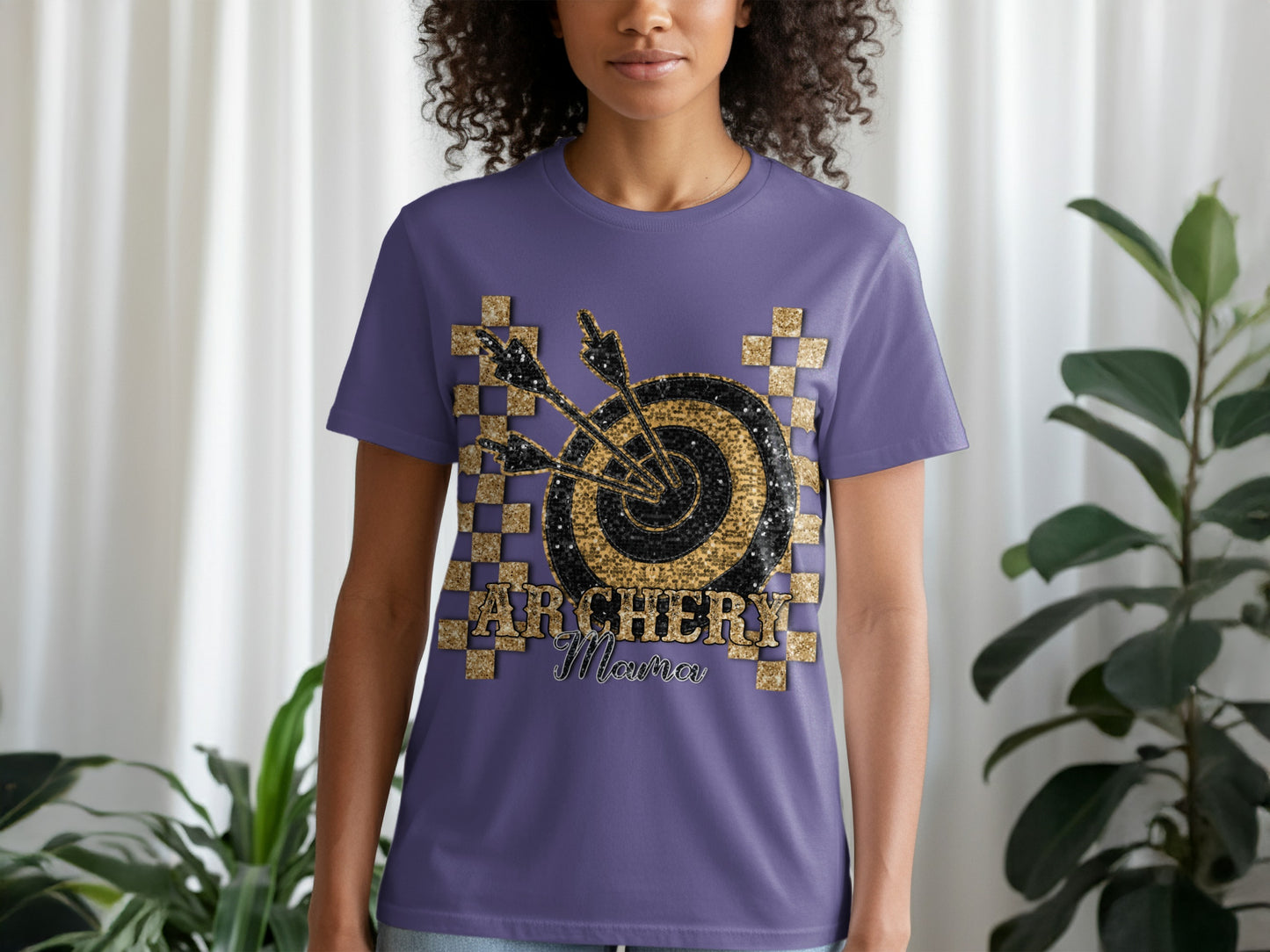 Archery Mama Graphics Gold Glitter Tee Product