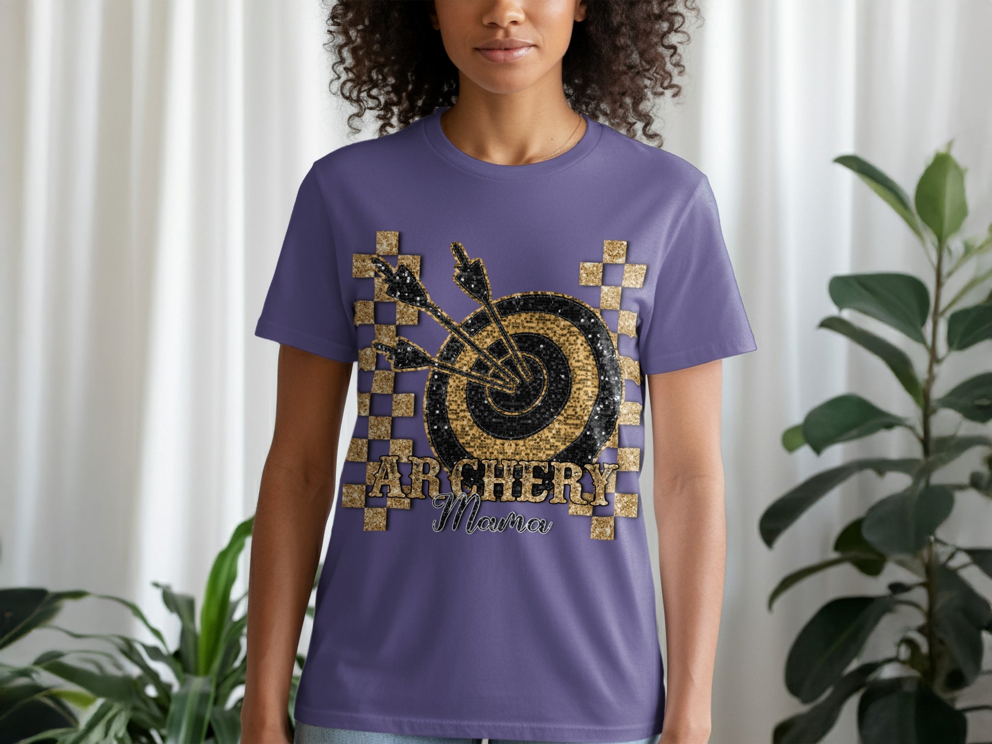 Archery Mama Graphics Gold Glitter Tee Product