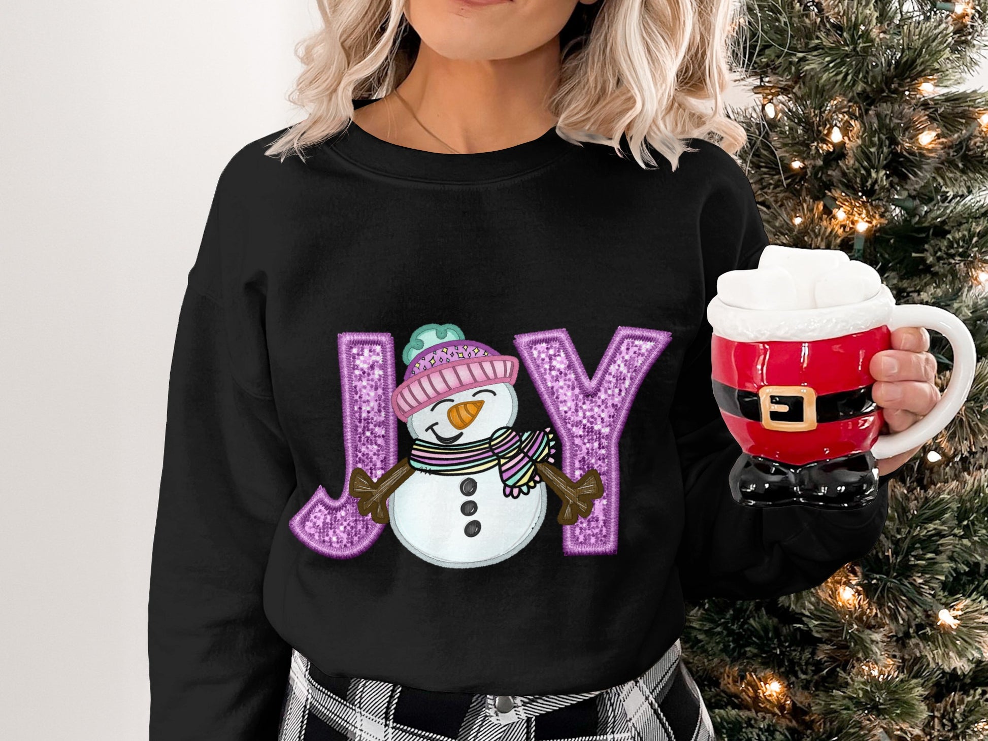 Joy Snowman Sweatshirt Christmas Festive Clothing
