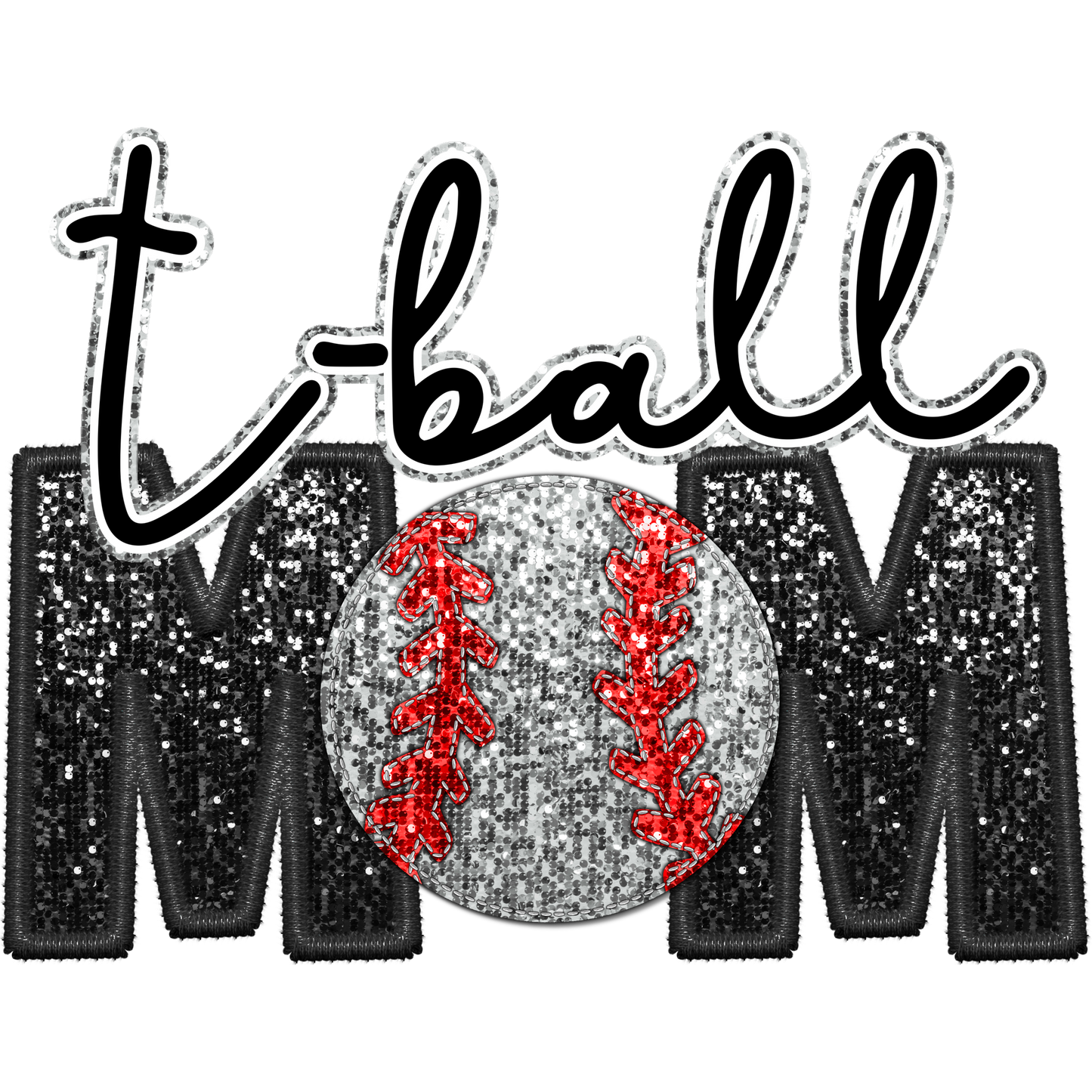 T-ball Mom Glittery Baseball Design product