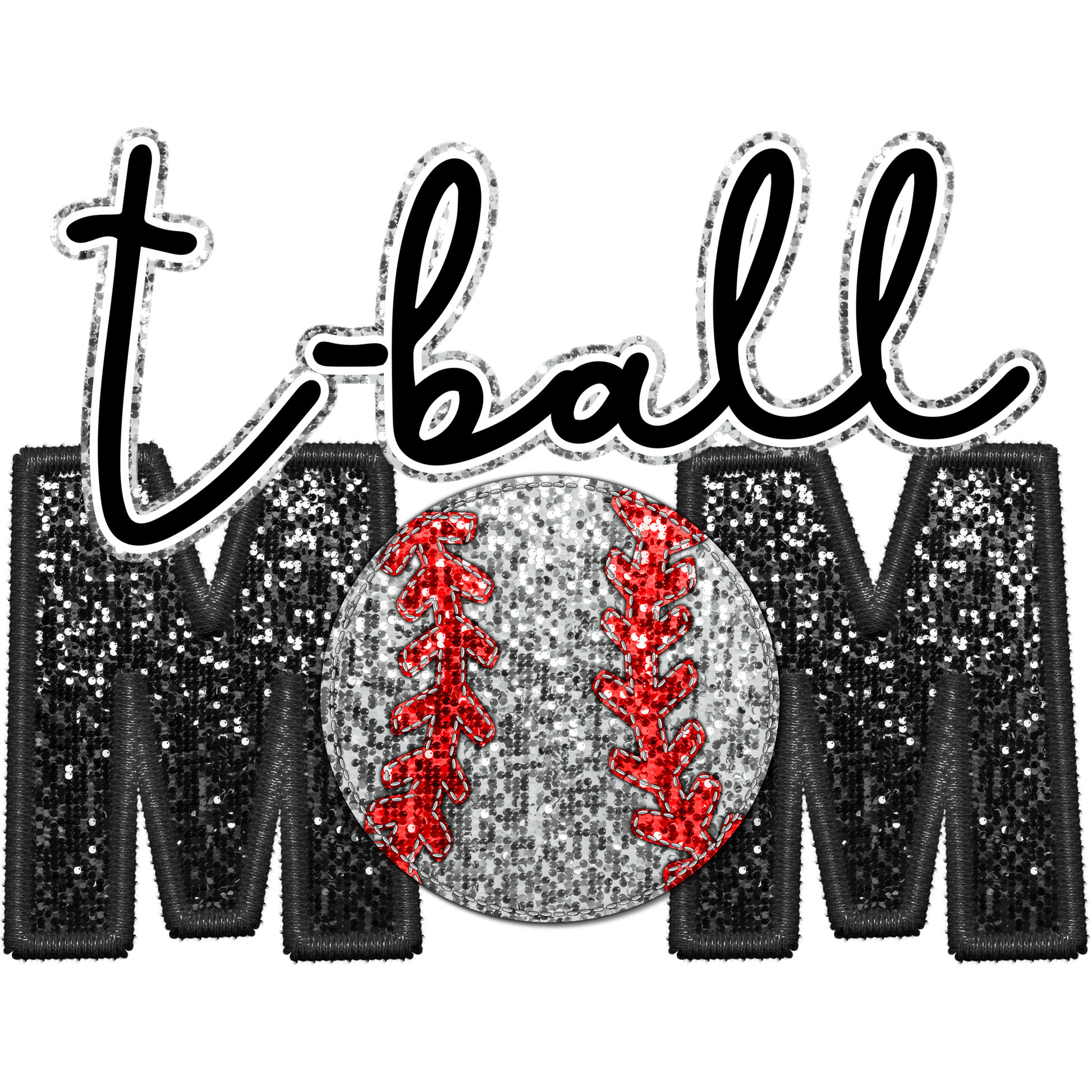 T-ball Mom Glittery Baseball Design product