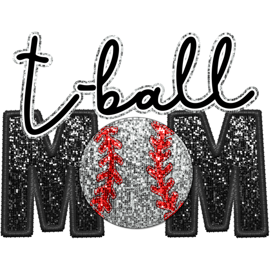 T-ball Mom Glittery Baseball Design product