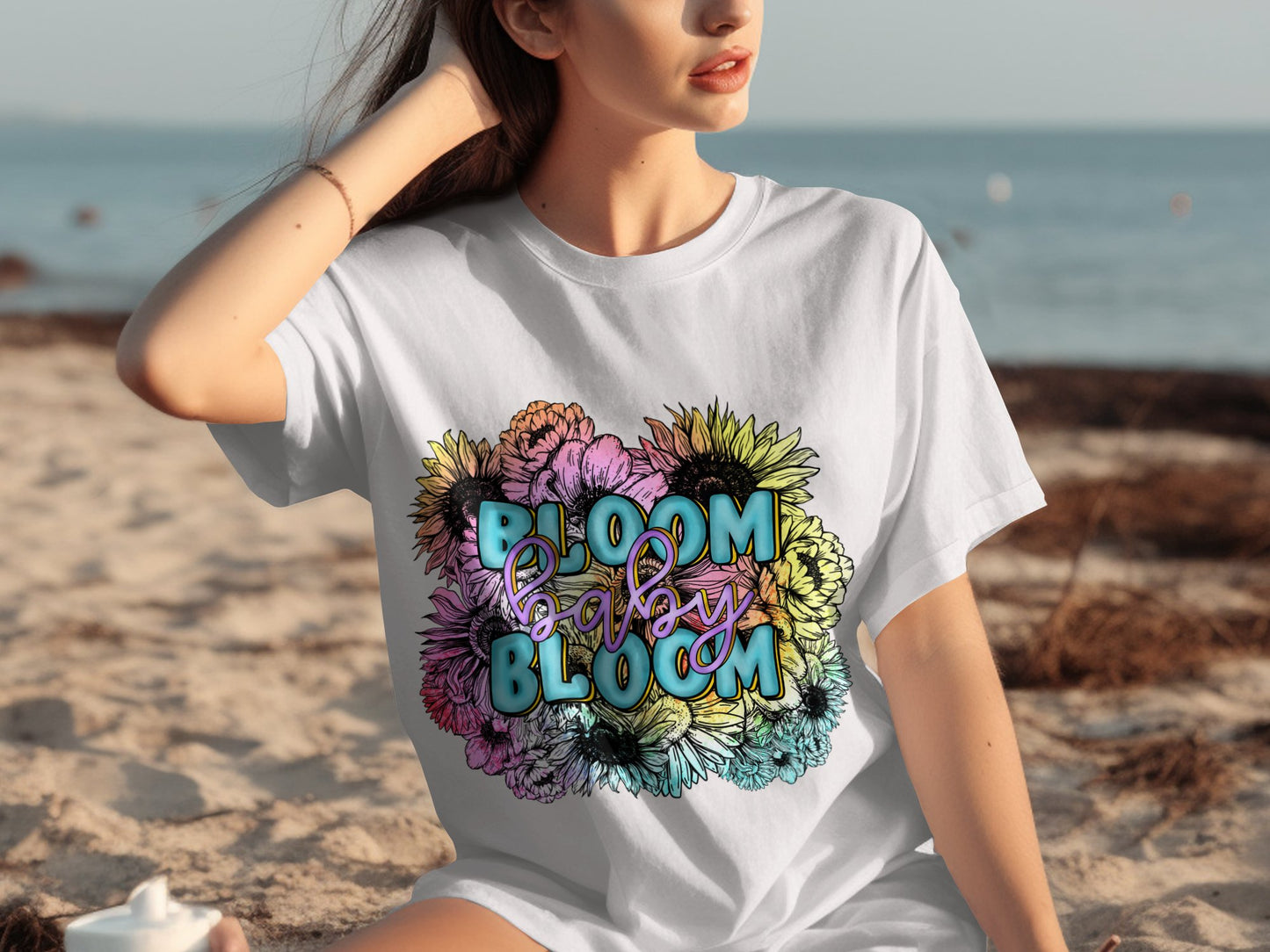Bloom Baby Bloom Floral Design Graphic Tee