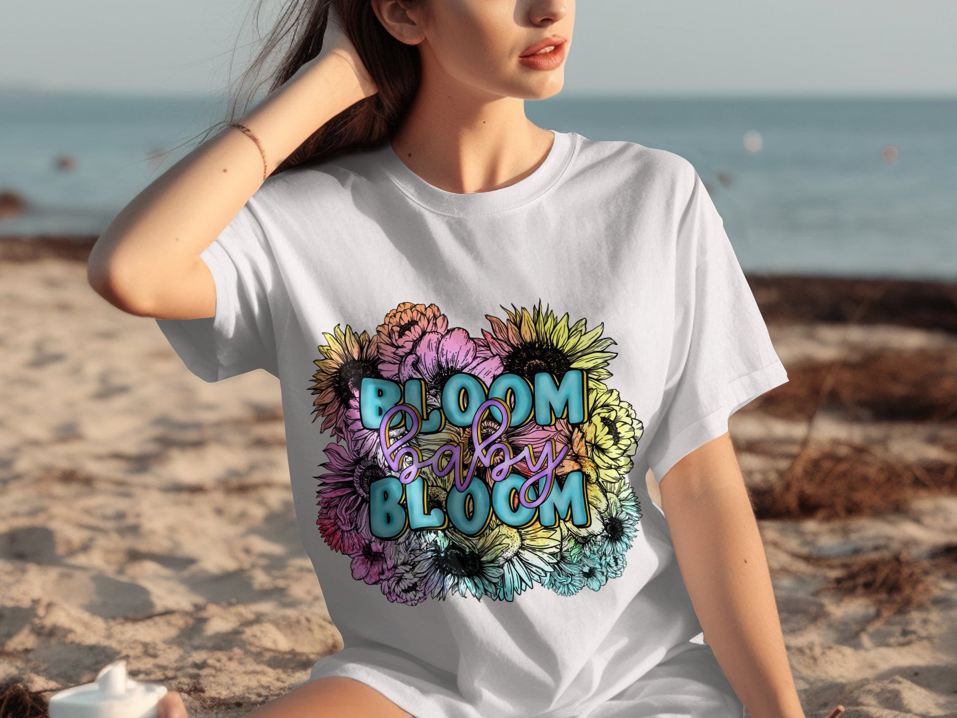 Bloom Baby Bloom Floral Design Graphic Tee