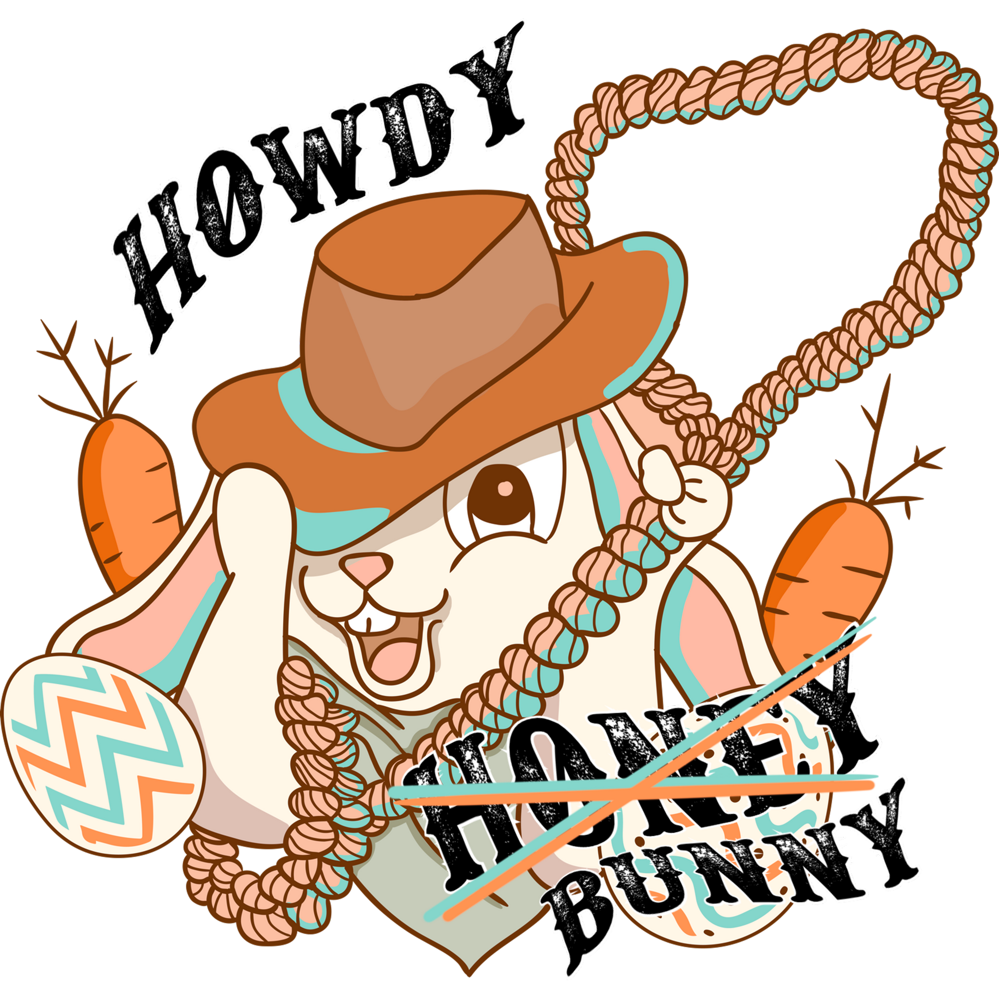 Howdy Honey Bunny Graphic with Carrots product