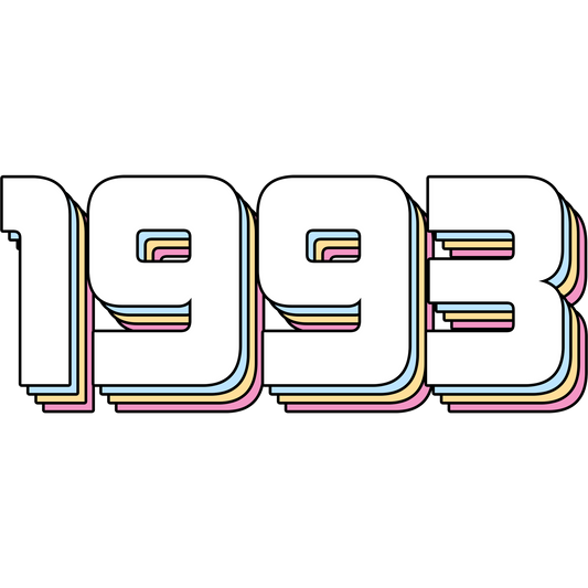 Retro 1993 Layered Text Design Graphic product