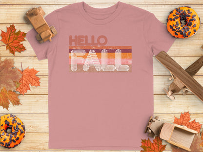 HELLO FALL Graphic Tee with Autumn Colors Design
