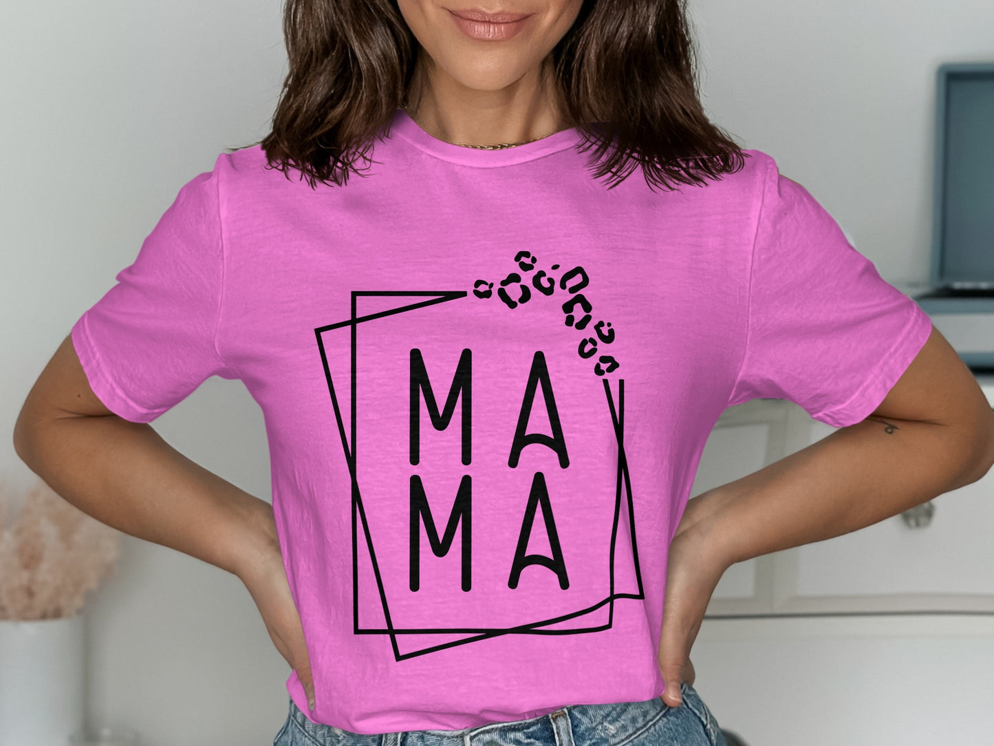 Stylish Pink MAMA Graphic Shirt for Casual Wear