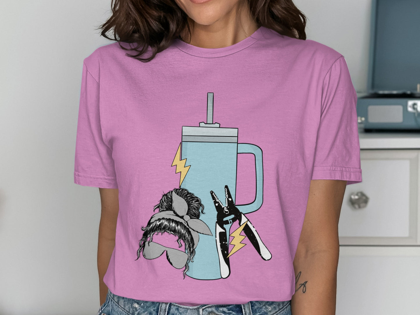 Funny Mustache Coffee Mug Graphic Tee