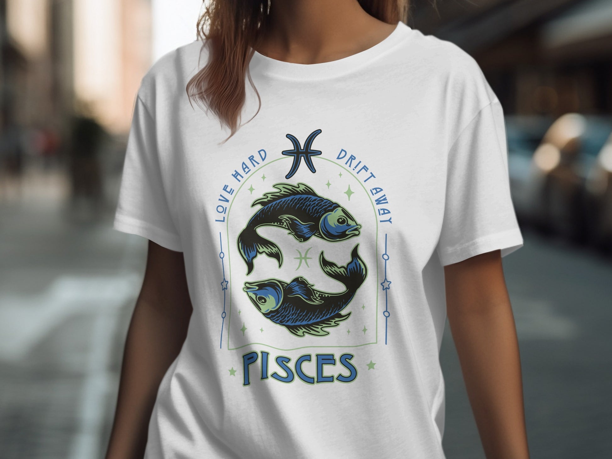 Love Hard Drift Away Pisces Zodiac T-Shirt