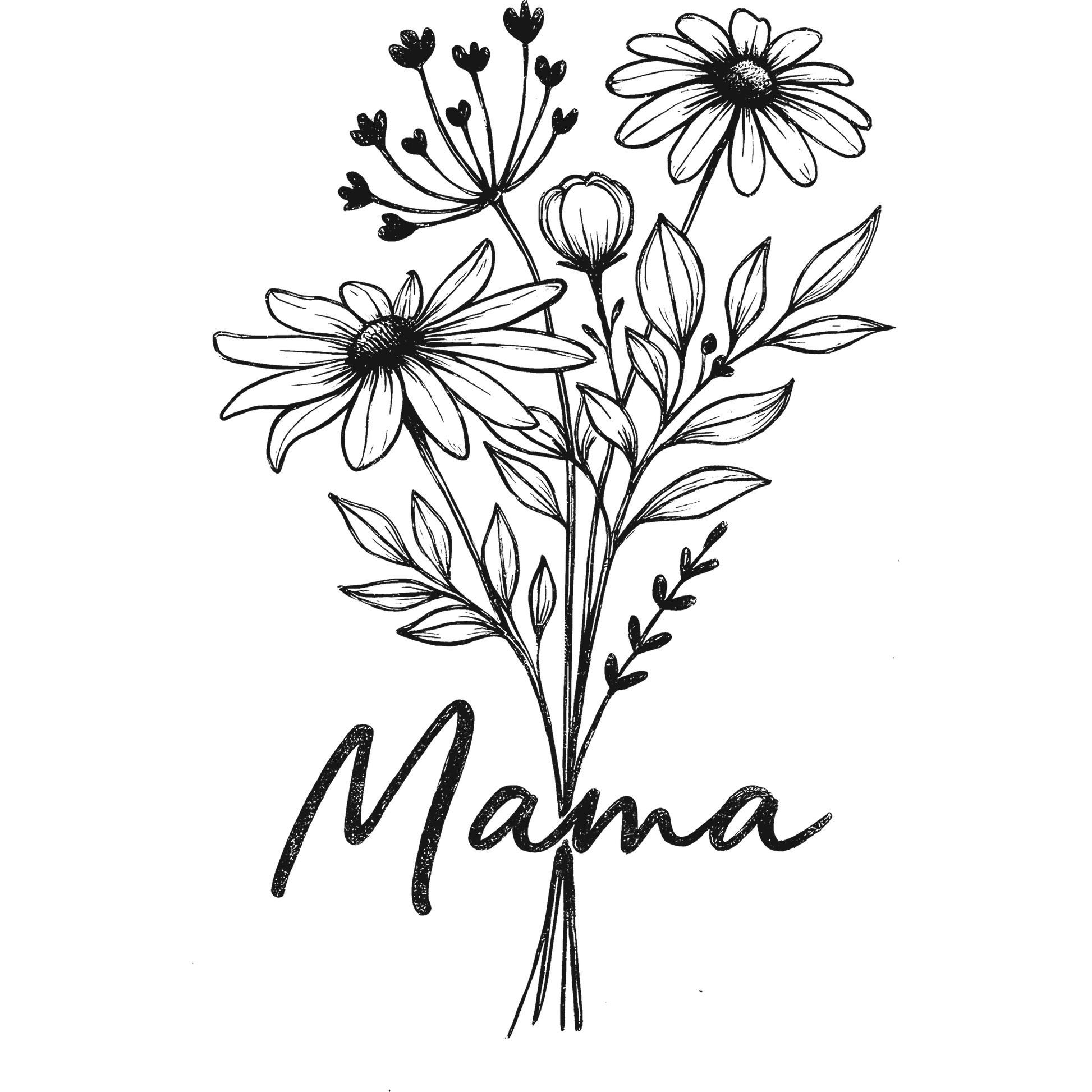 Beautiful Mama Floral Art Illustration Print