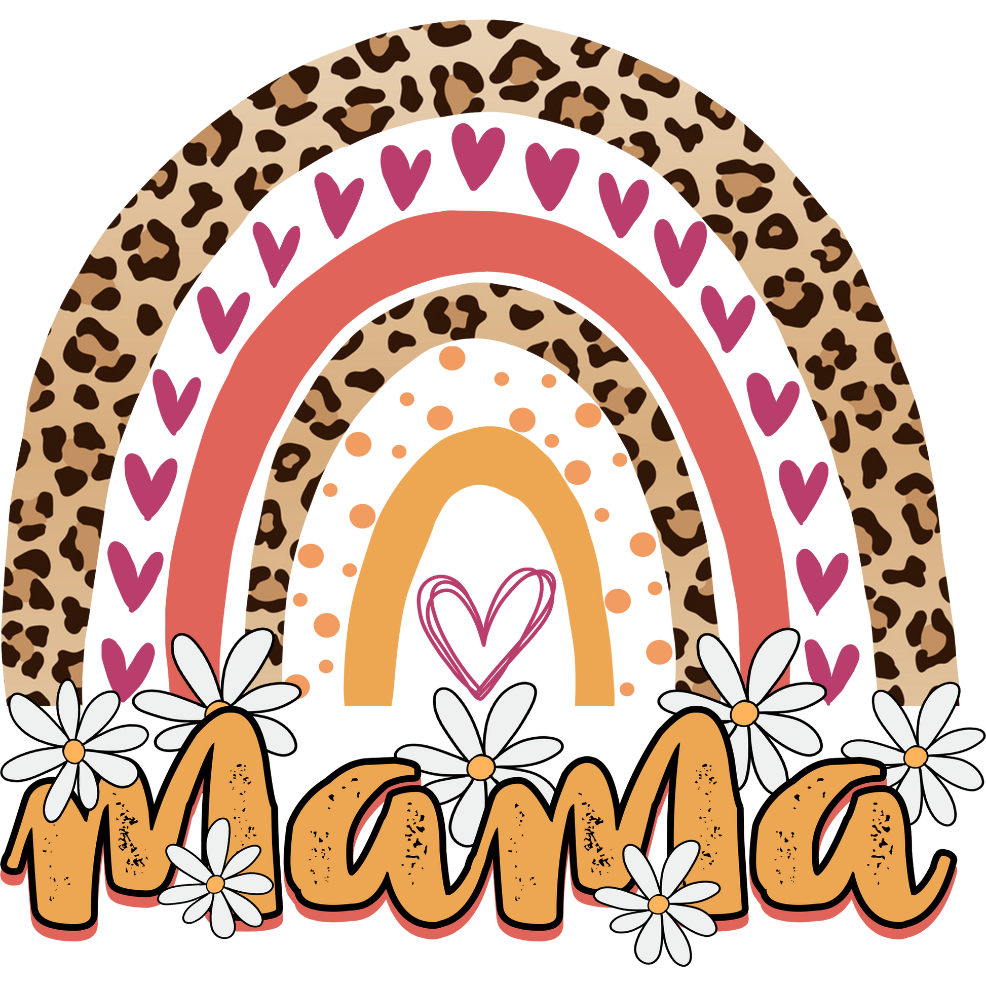 Colorful Mama Rainbow Design With Hearts Shirt