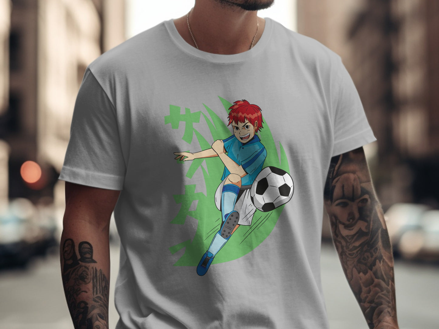 Red-Haired Soccer Player Character Graphic T-shirt