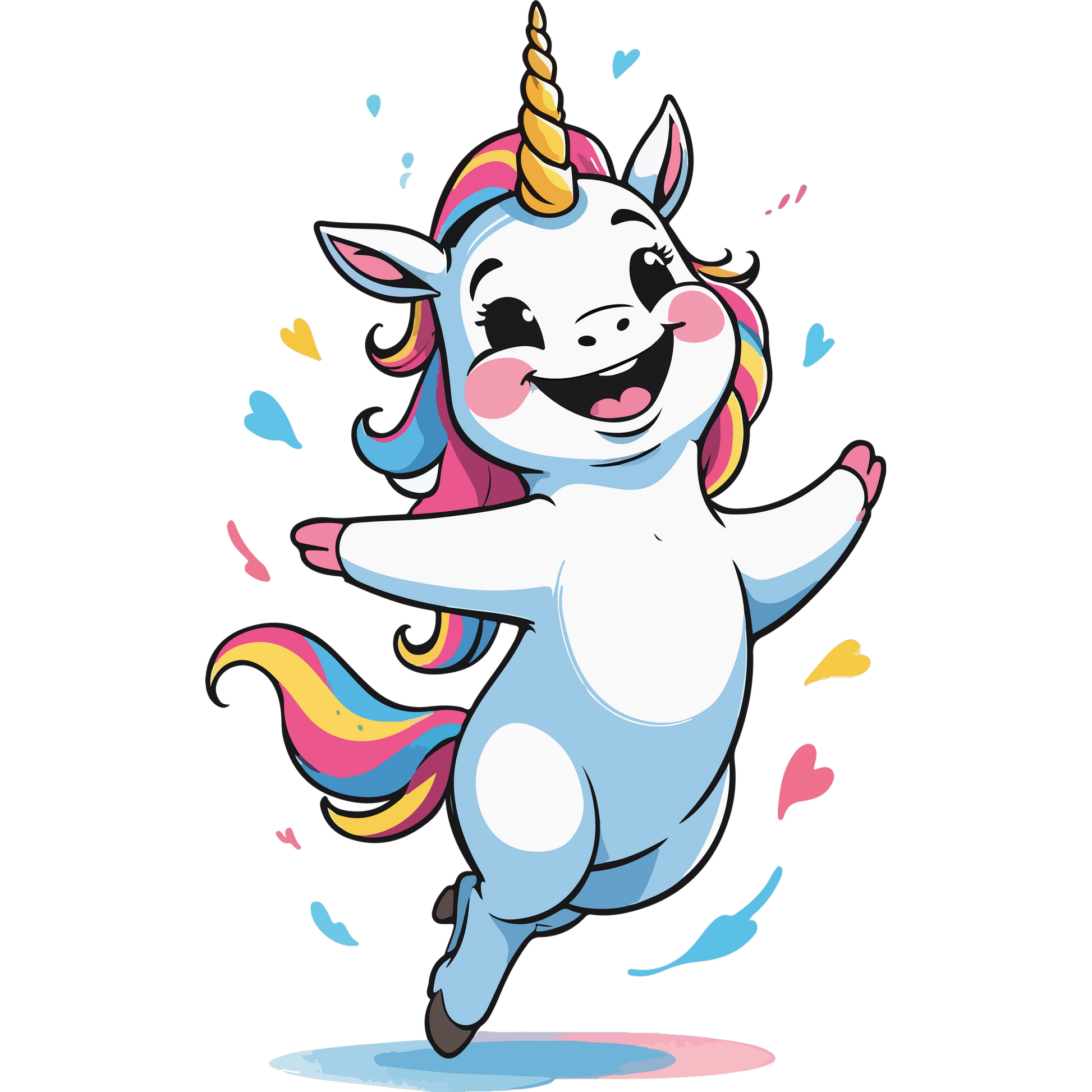 Adorable Smiling Unicorn with Rainbow Mane product