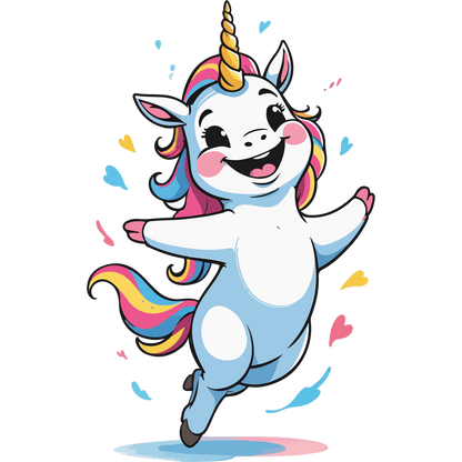 Adorable Smiling Unicorn with Rainbow Mane product