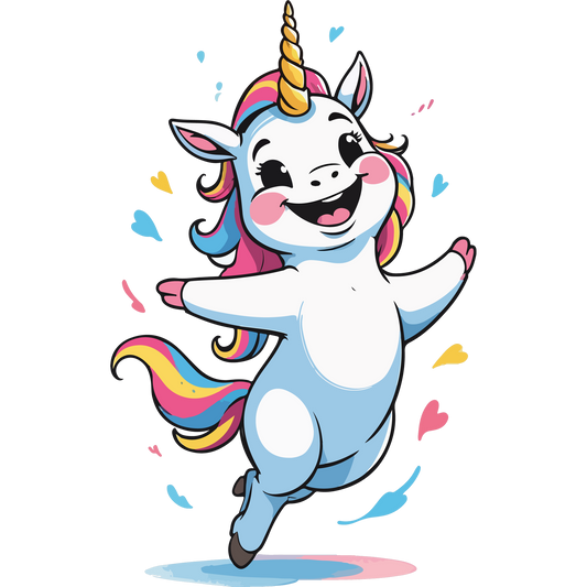 Adorable Smiling Unicorn with Rainbow Mane product