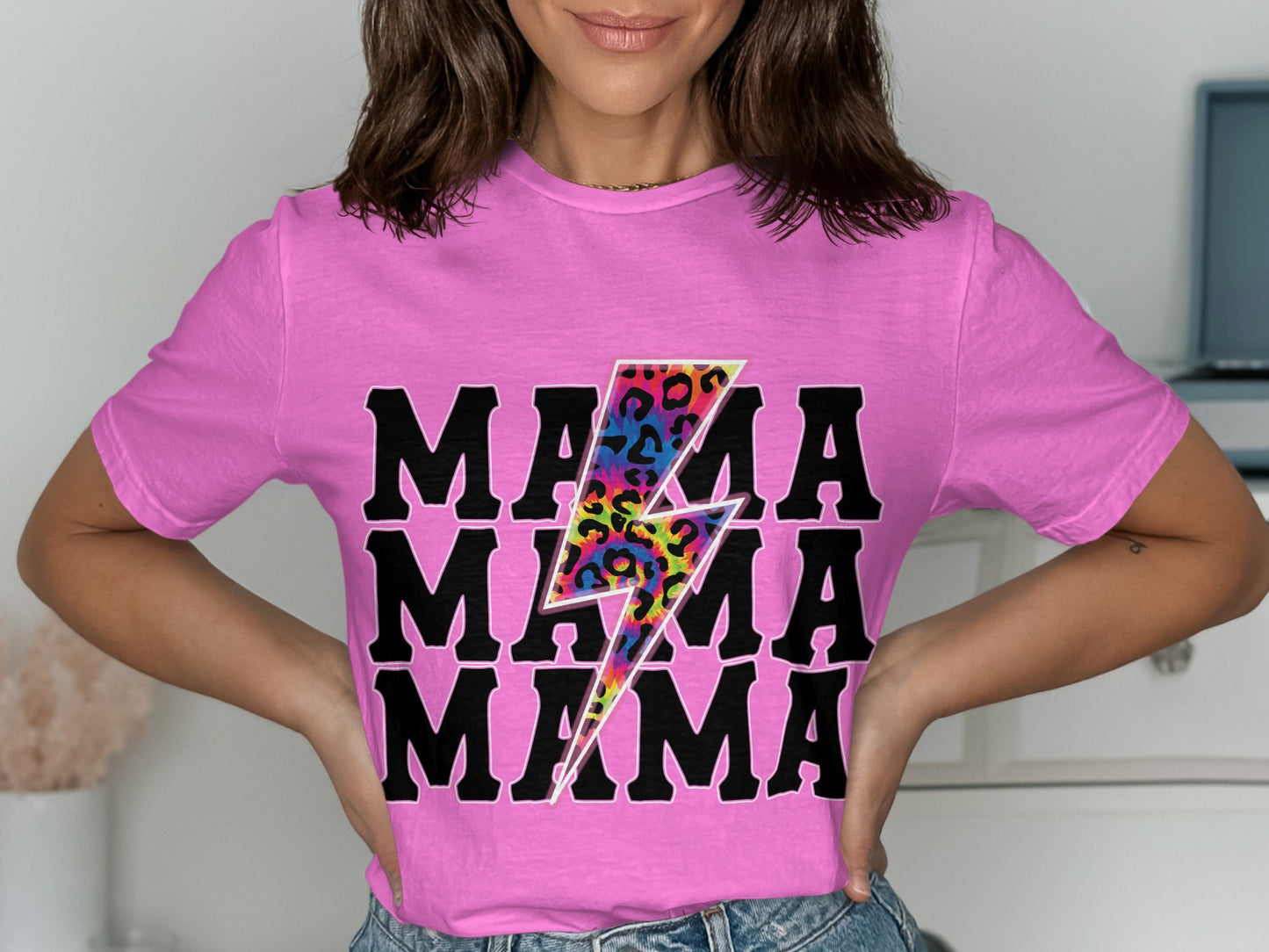 Mama Mama Mama Lightning Bolt Graphic Tee