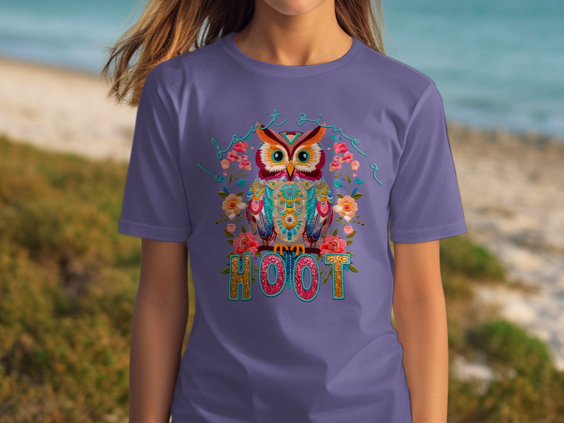 Hoot Graphic Tee Featuring Colorful Owl Design