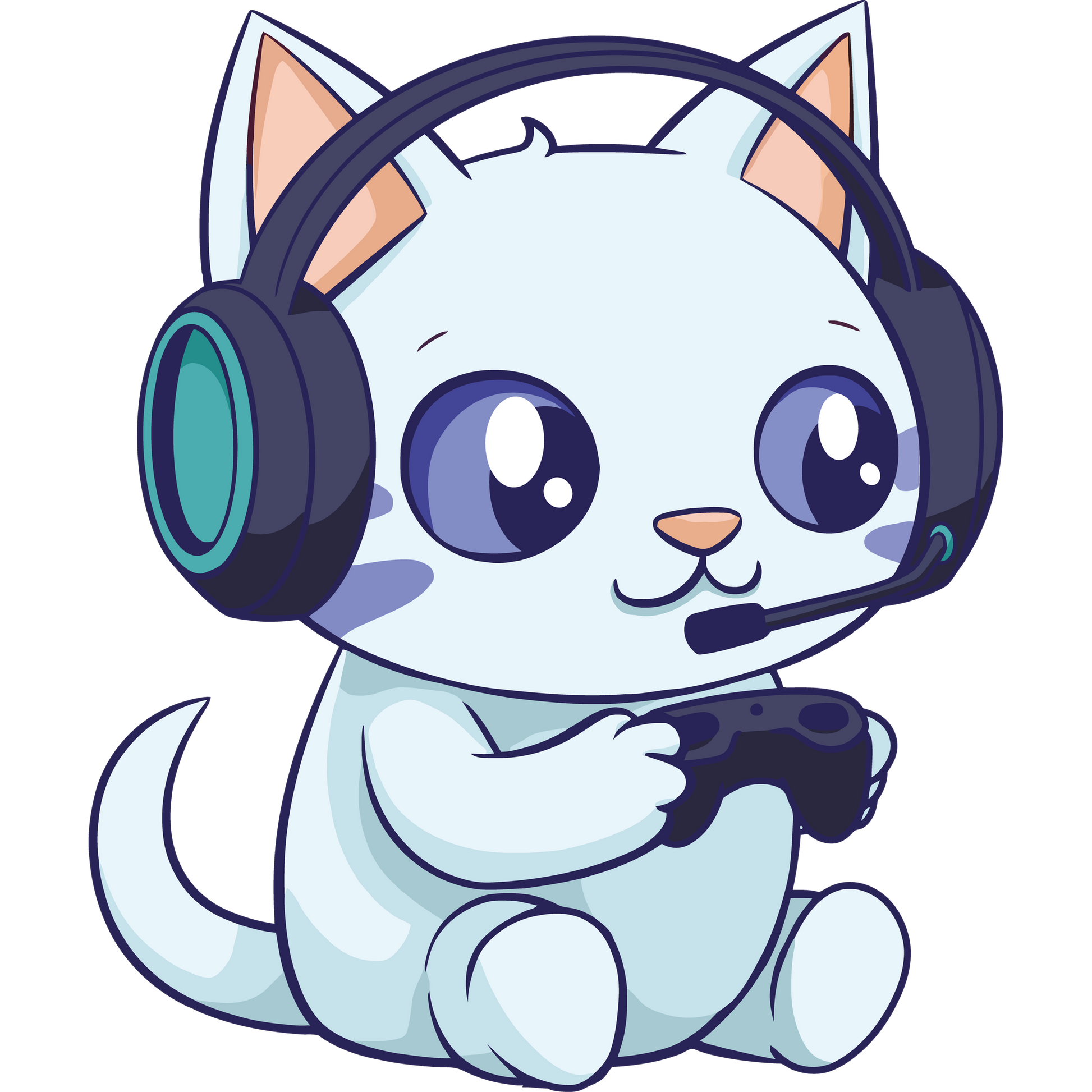 Cute Gaming Cat Artwork Perfect for Gamers