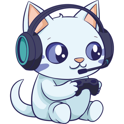 Cute Gaming Cat Artwork Perfect for Gamers